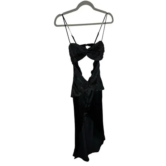Retrofete Twist Front Pleated Dress Strapless Statement Evening Whimsigoth S